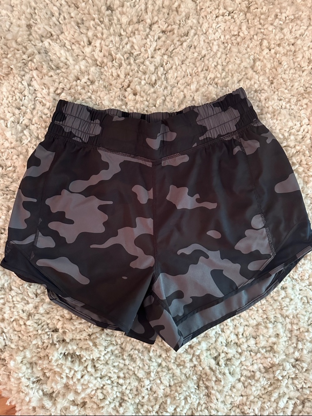 Mondetta Women’s Black & Gray Camo Athletic Shorts
